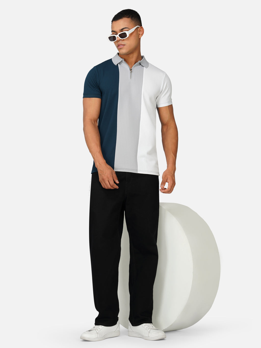 TriTone Zip Polo T-Shirt