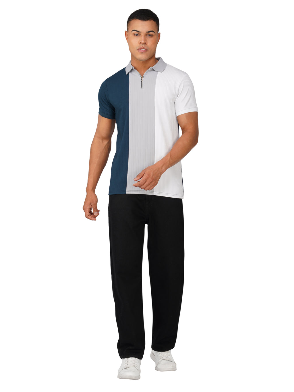 TriTone Zip Polo T-Shirt