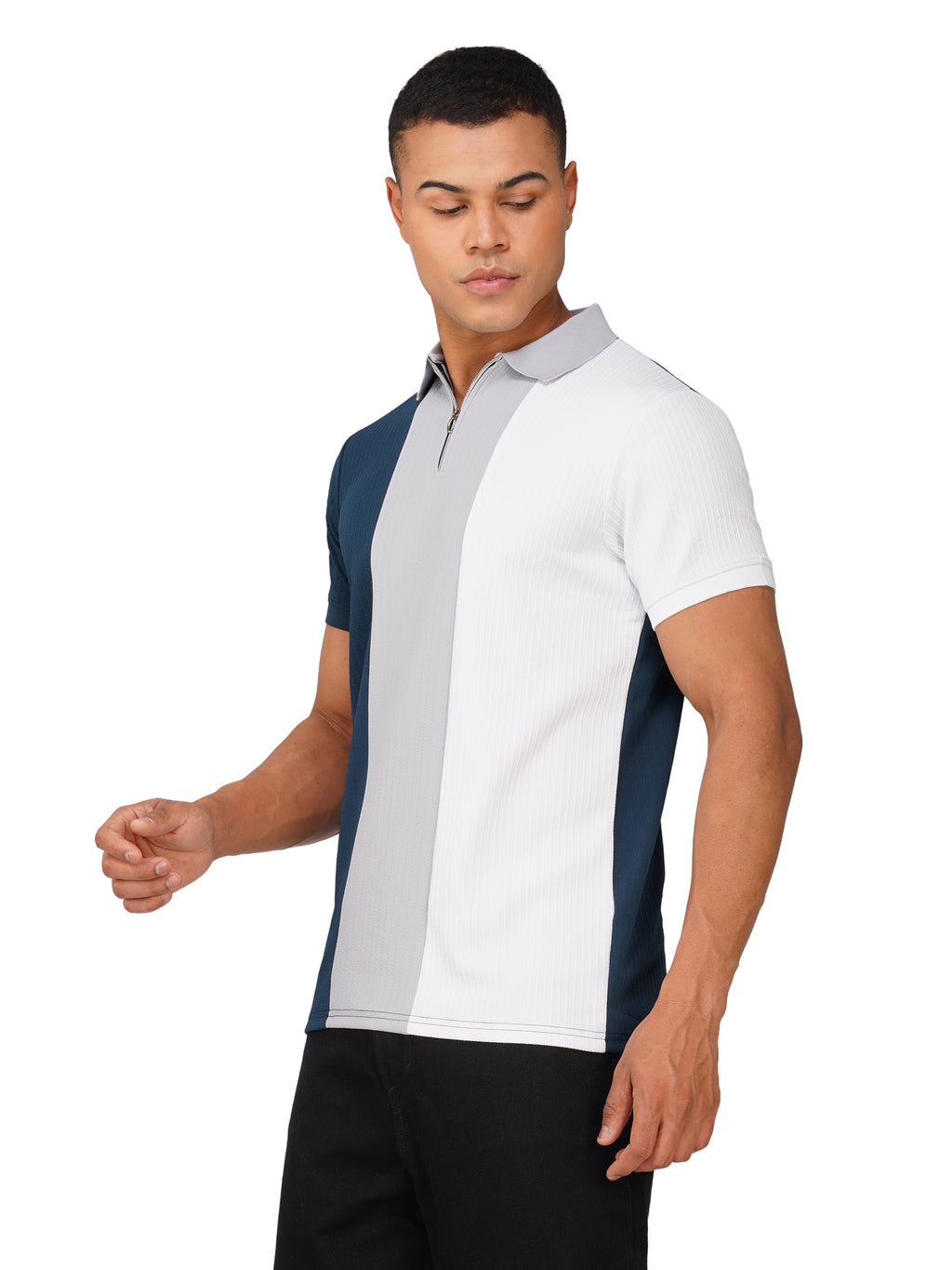 TriTone Zip Polo T-Shirt
