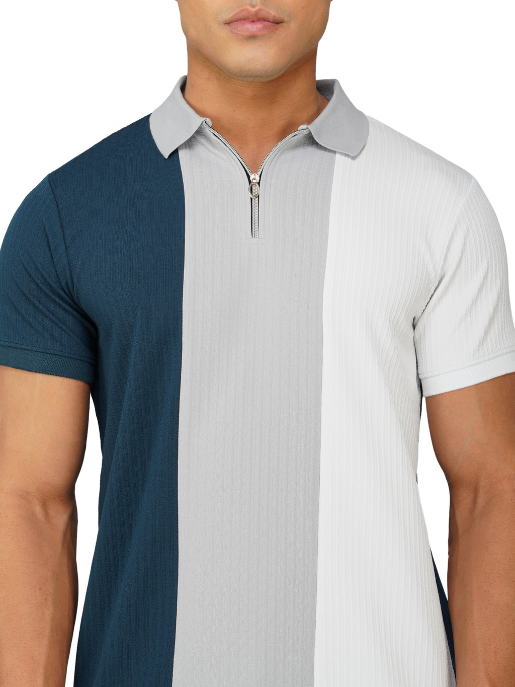 TriTone Zip Polo T-Shirt