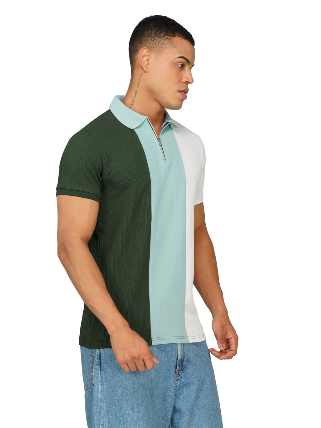 TriTone Zip Polo T-Shirt