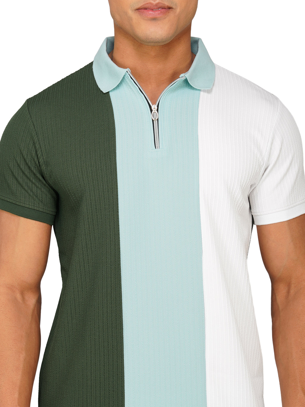 TriTone Zip Polo T-Shirt