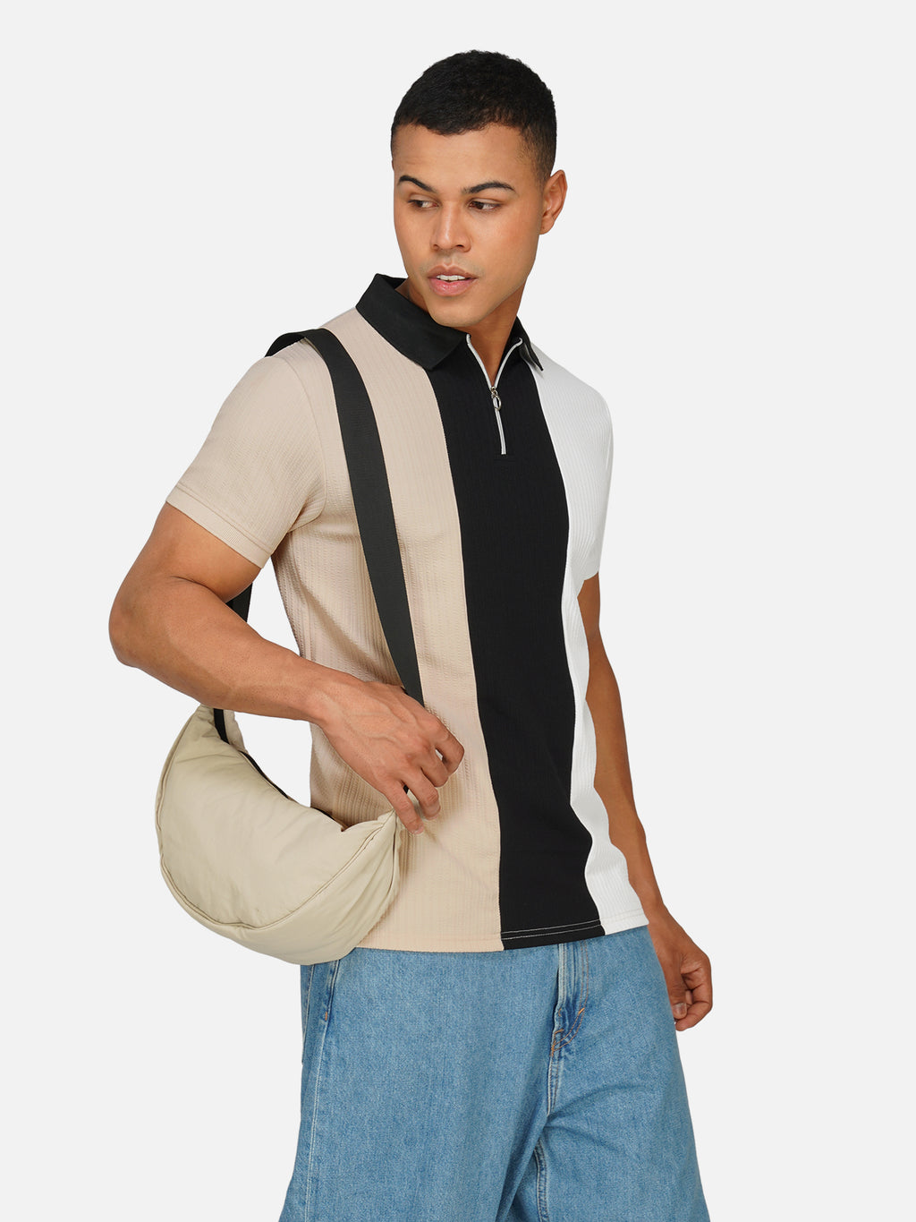 TriTone Zip Polo T-Shirt