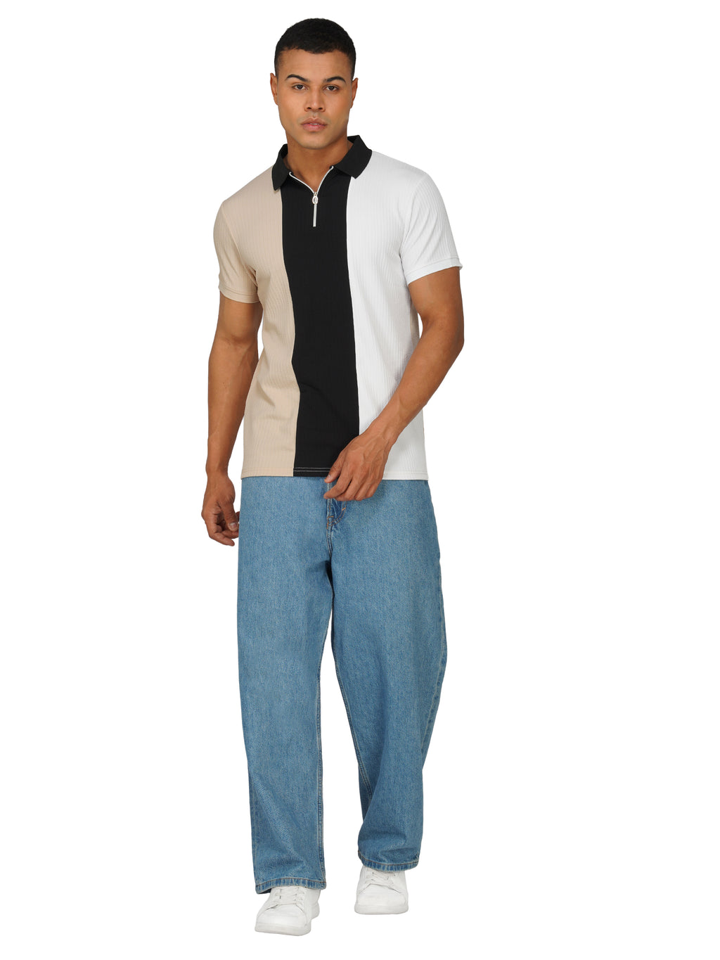 TriTone Zip Polo T-Shirt