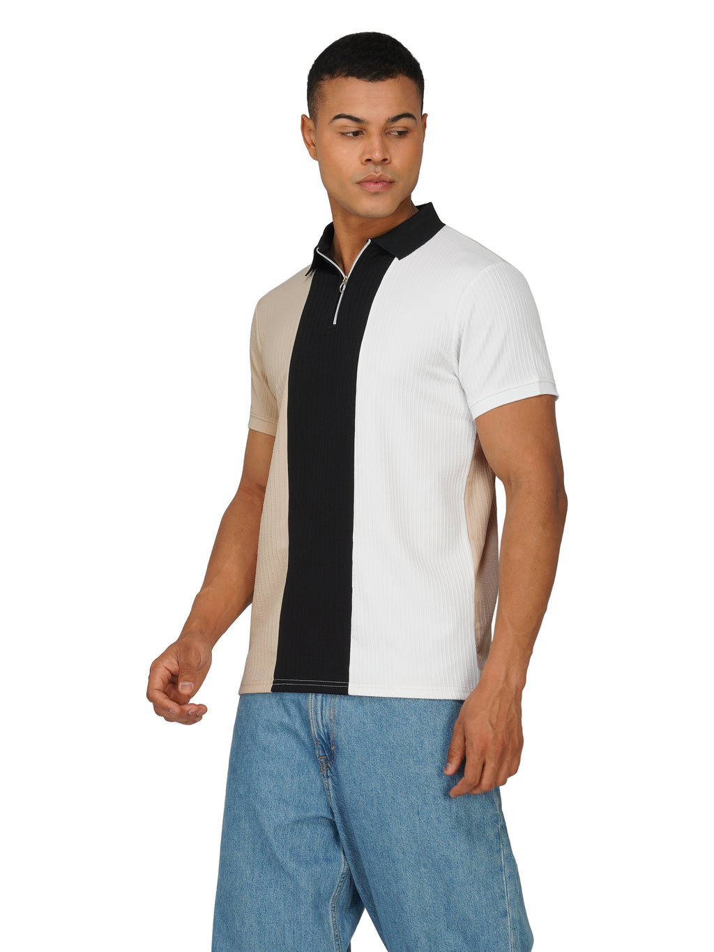 TriTone Zip Polo T-Shirt