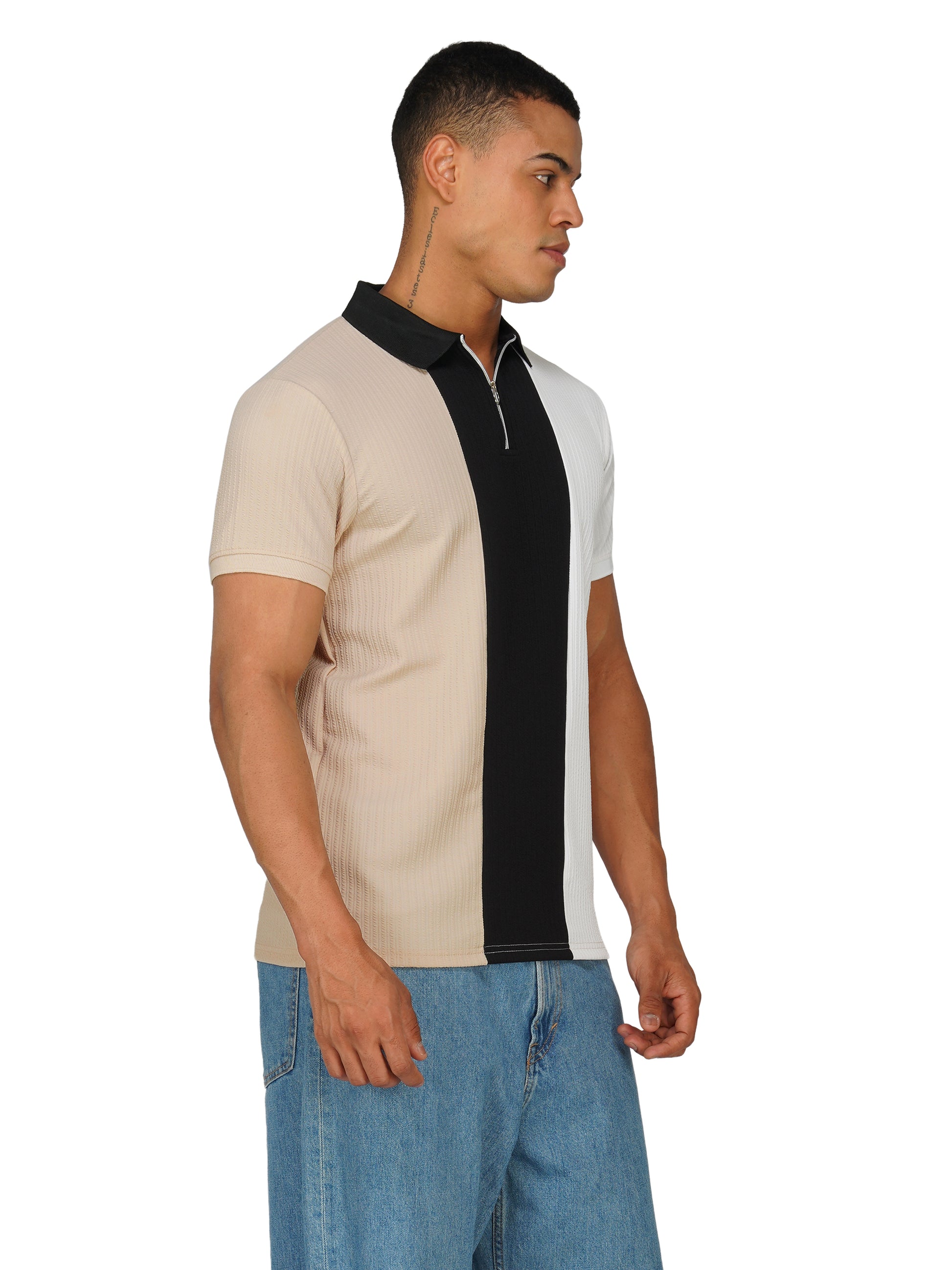 TriTone Zip Polo T-Shirt