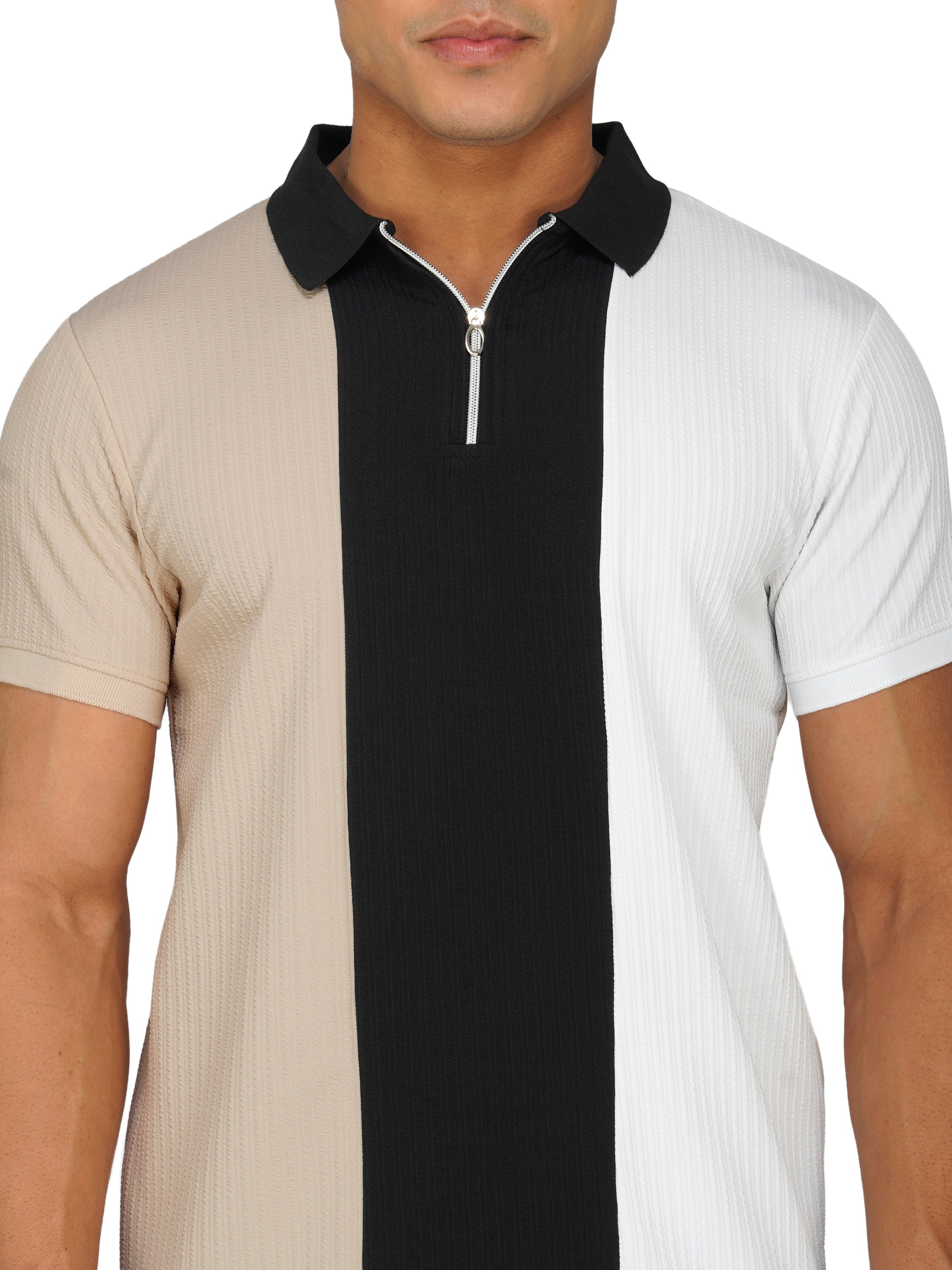 TriTone Zip Polo T-Shirt