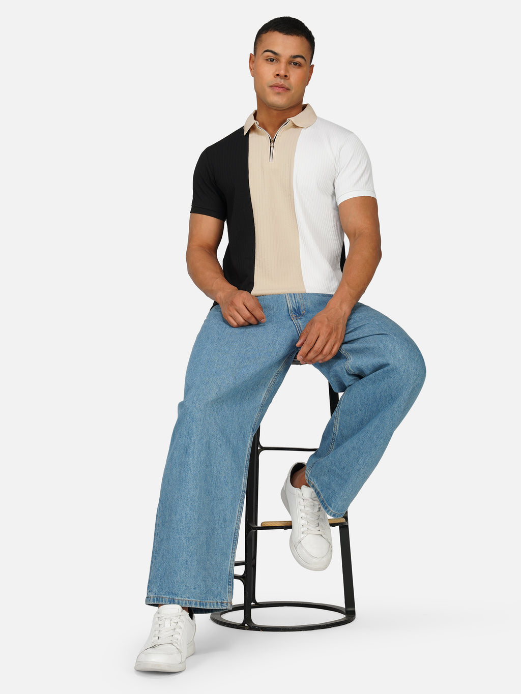 TriTone Zip Polo T-Shirt