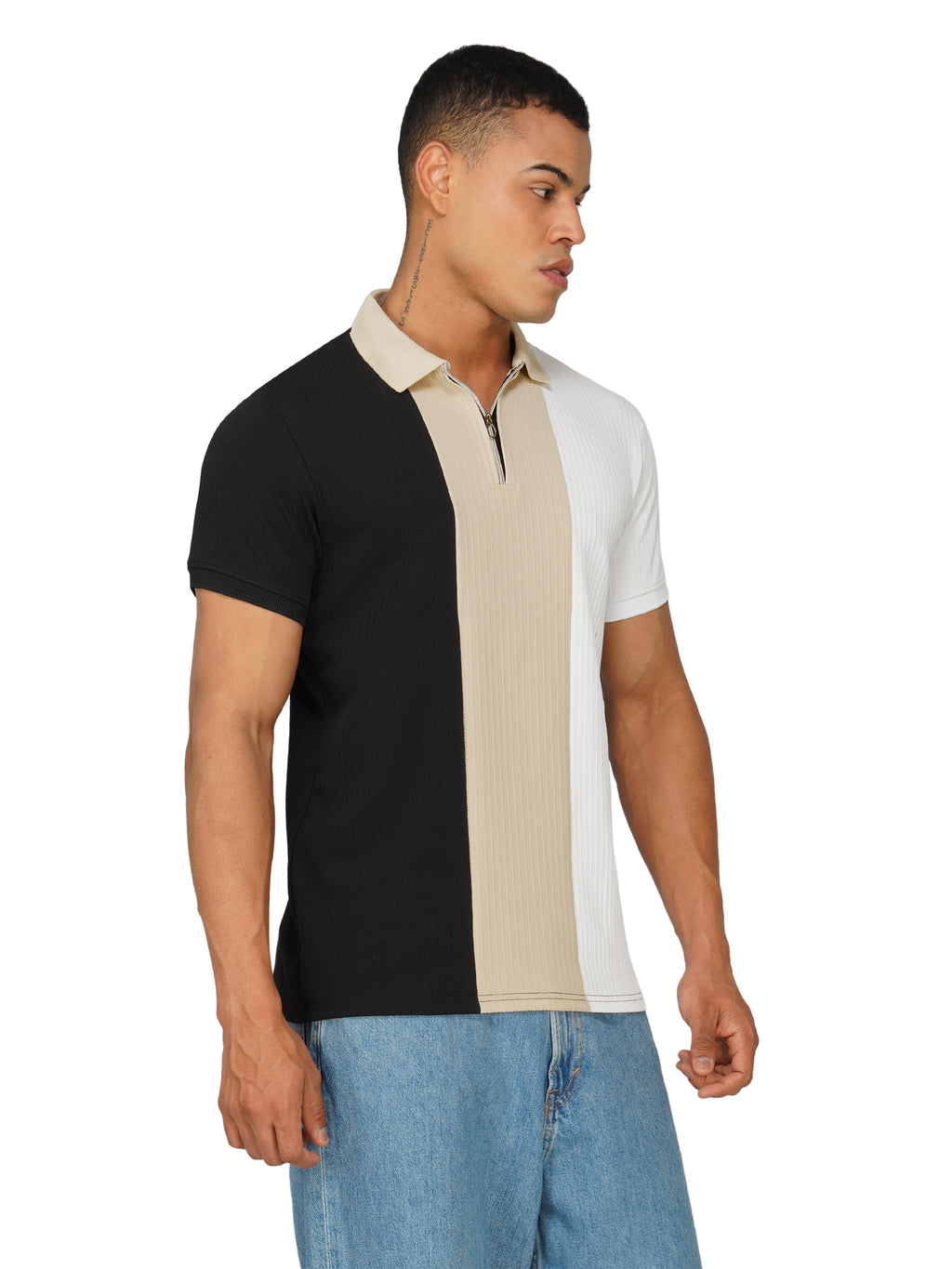 TriTone Zip Polo T-Shirt