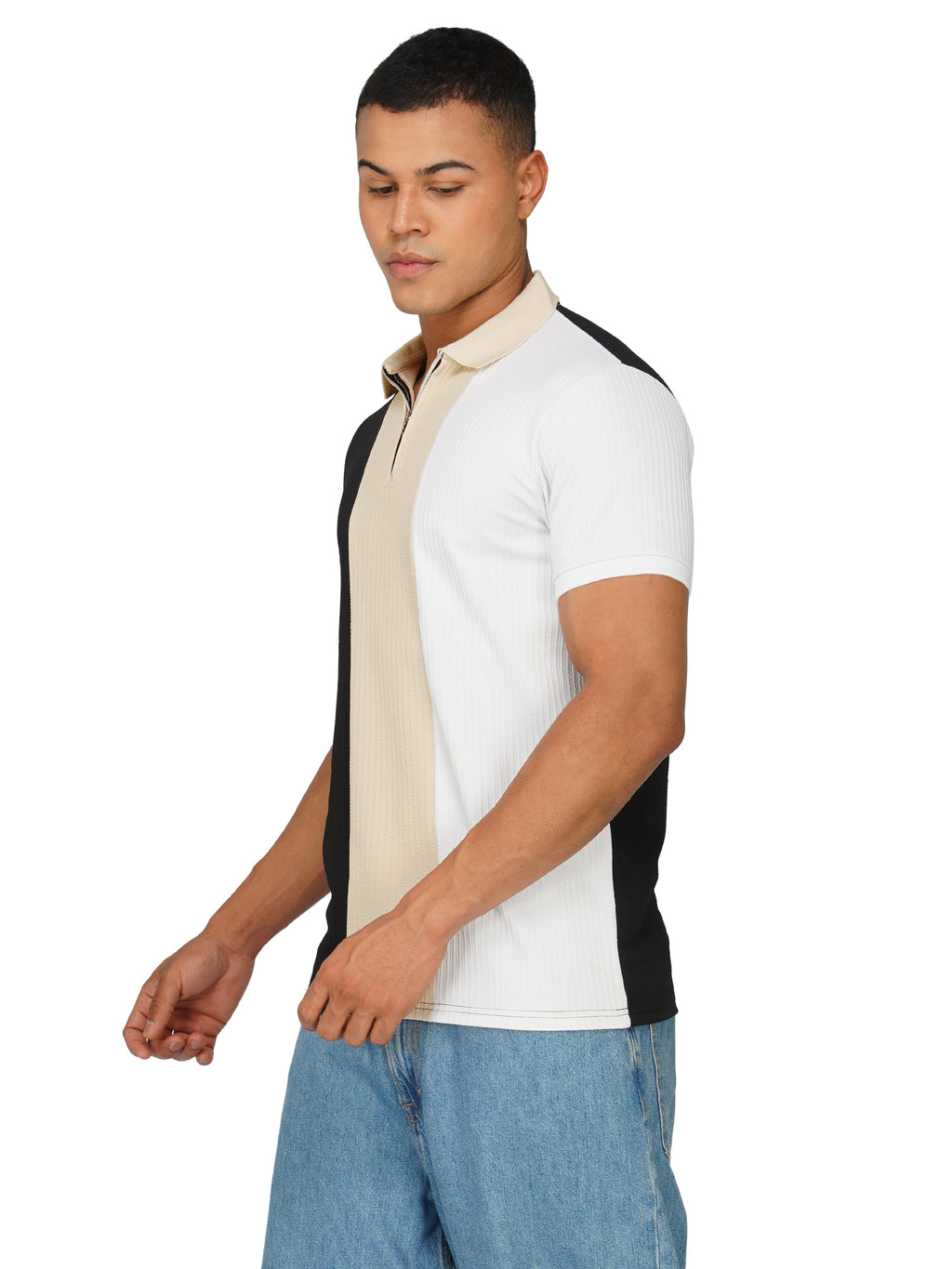 TriTone Zip Polo T-Shirt