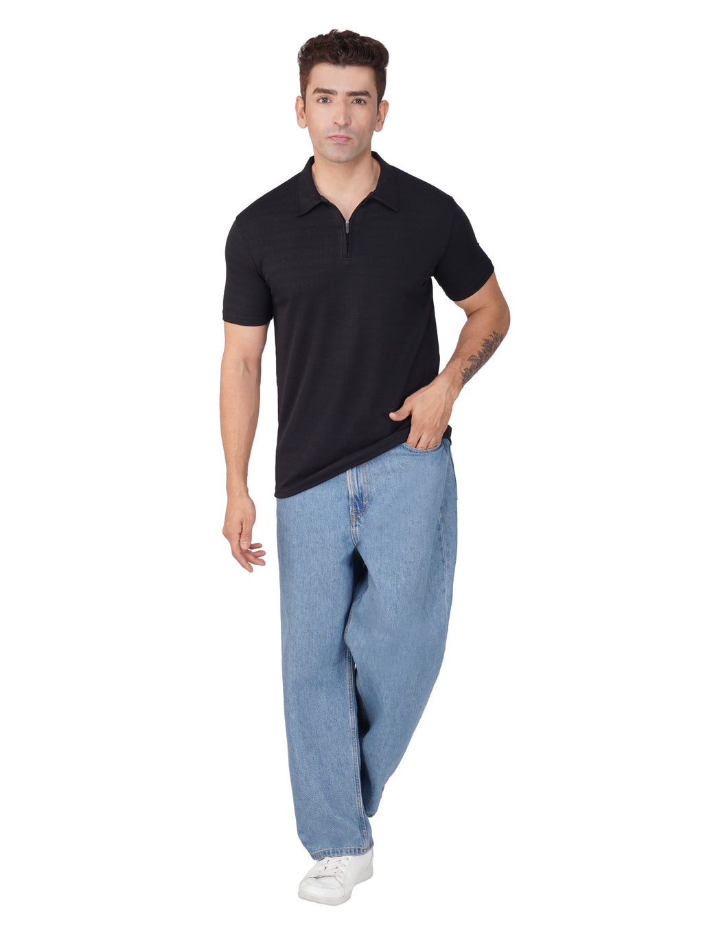 JacquardZip Polo Tee