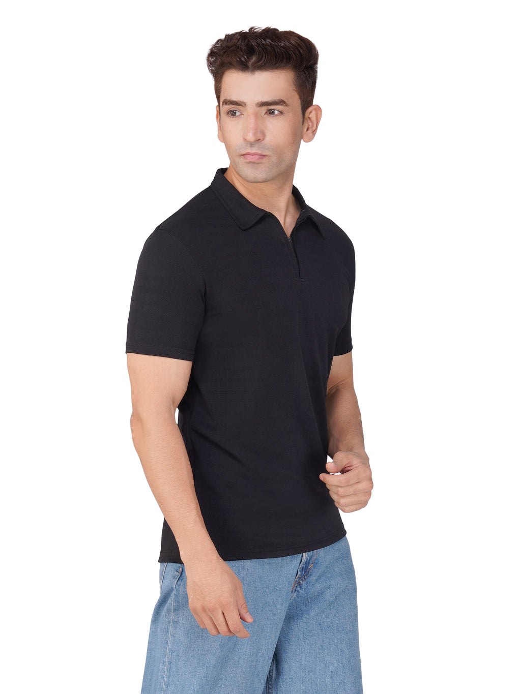 JacquardZip Polo Tee
