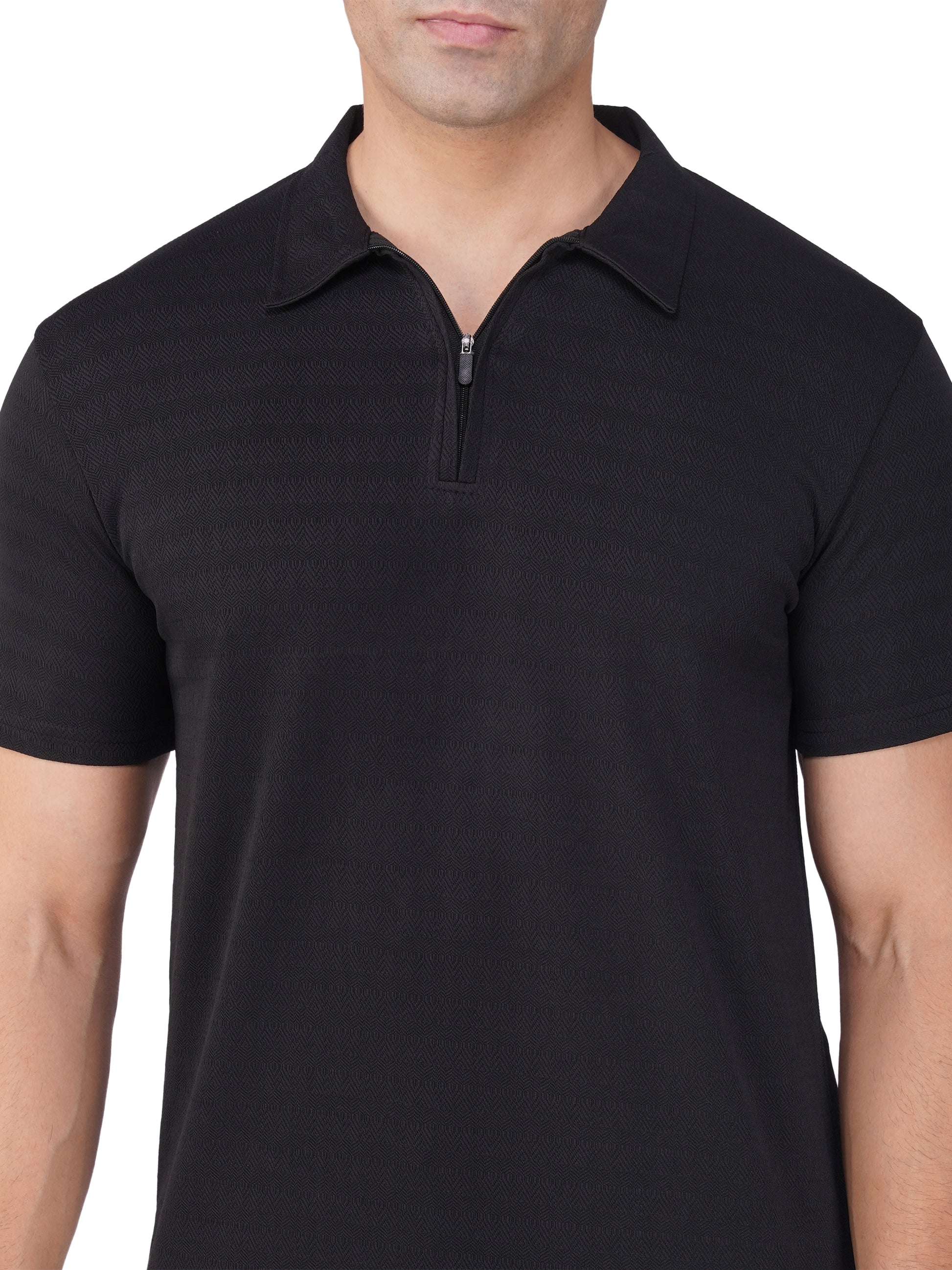 JacquardZip Polo Tee