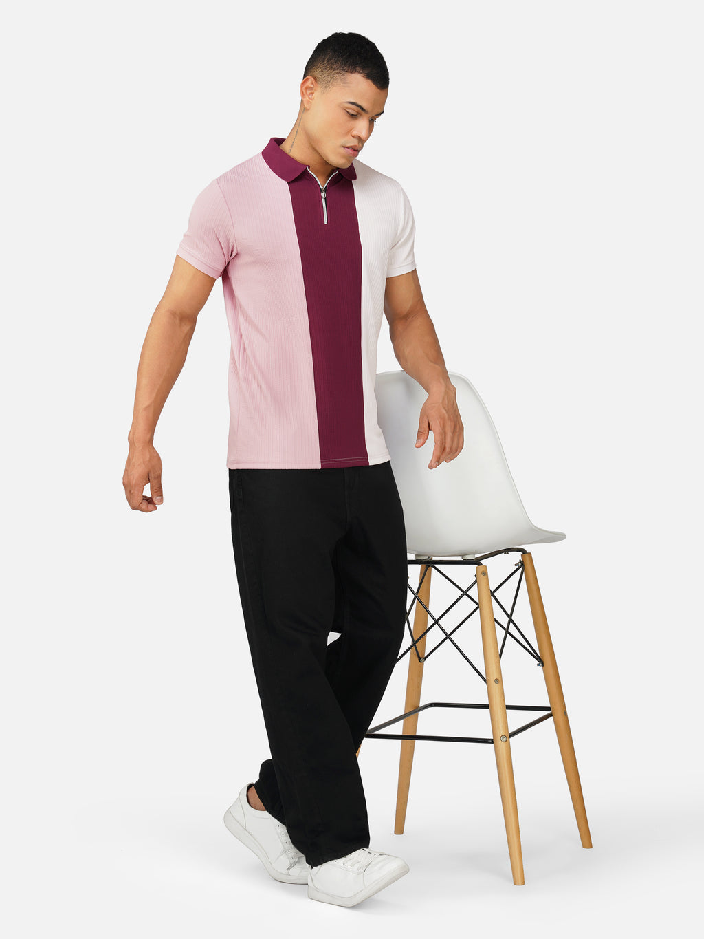 TriTone Zip Polo T-Shirt