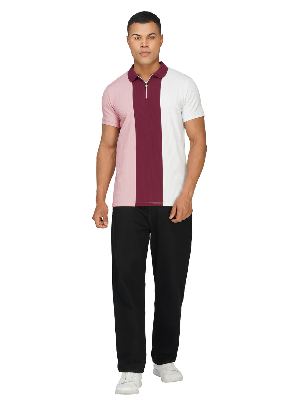TriTone Zip Polo T-Shirt