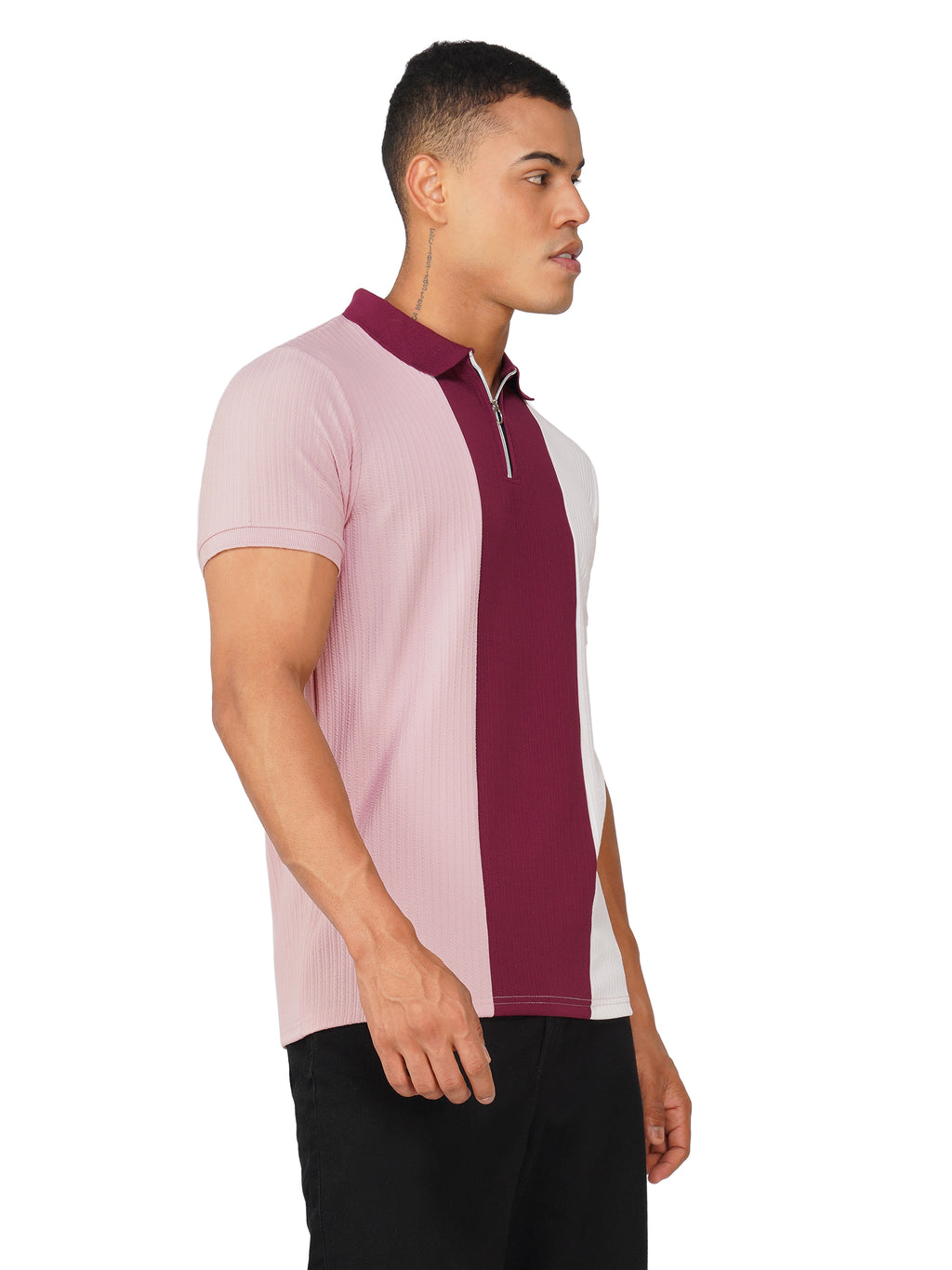 TriTone Zip Polo T-Shirt
