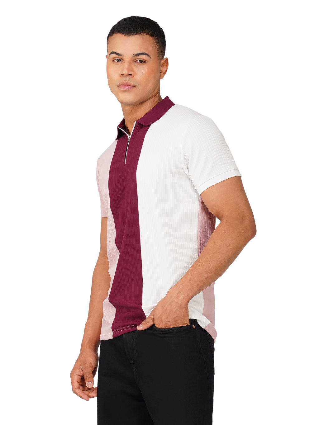 TriTone Zip Polo T-Shirt