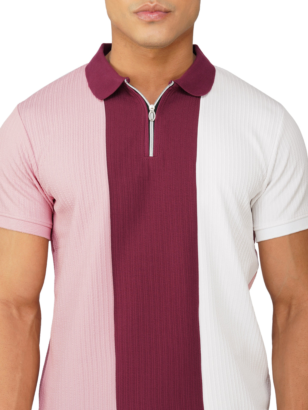 TriTone Zip Polo T-Shirt