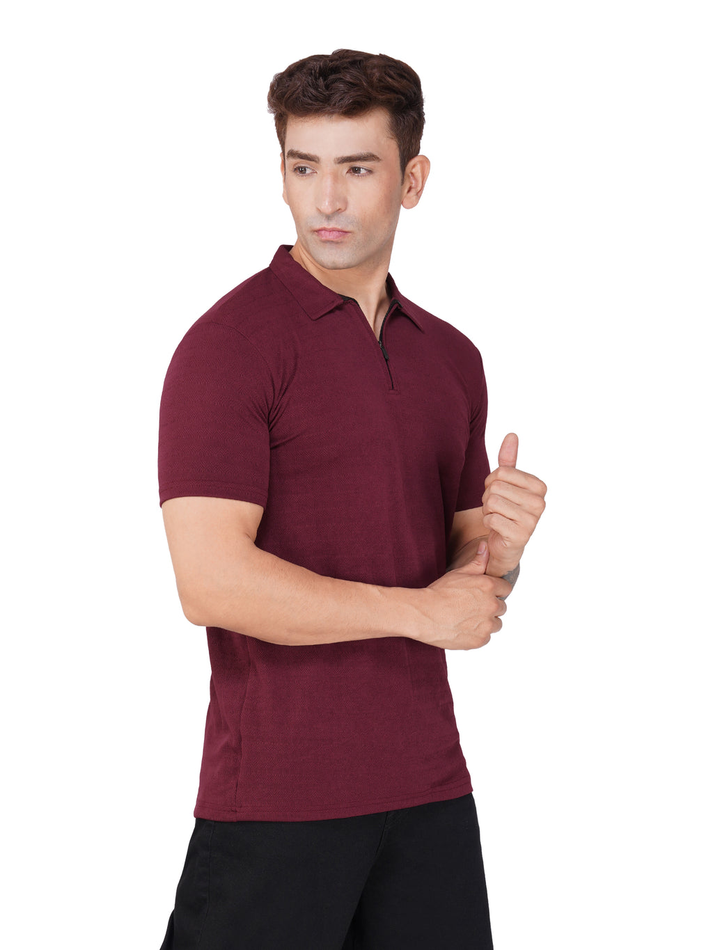 JacquardZip Polo Tee
