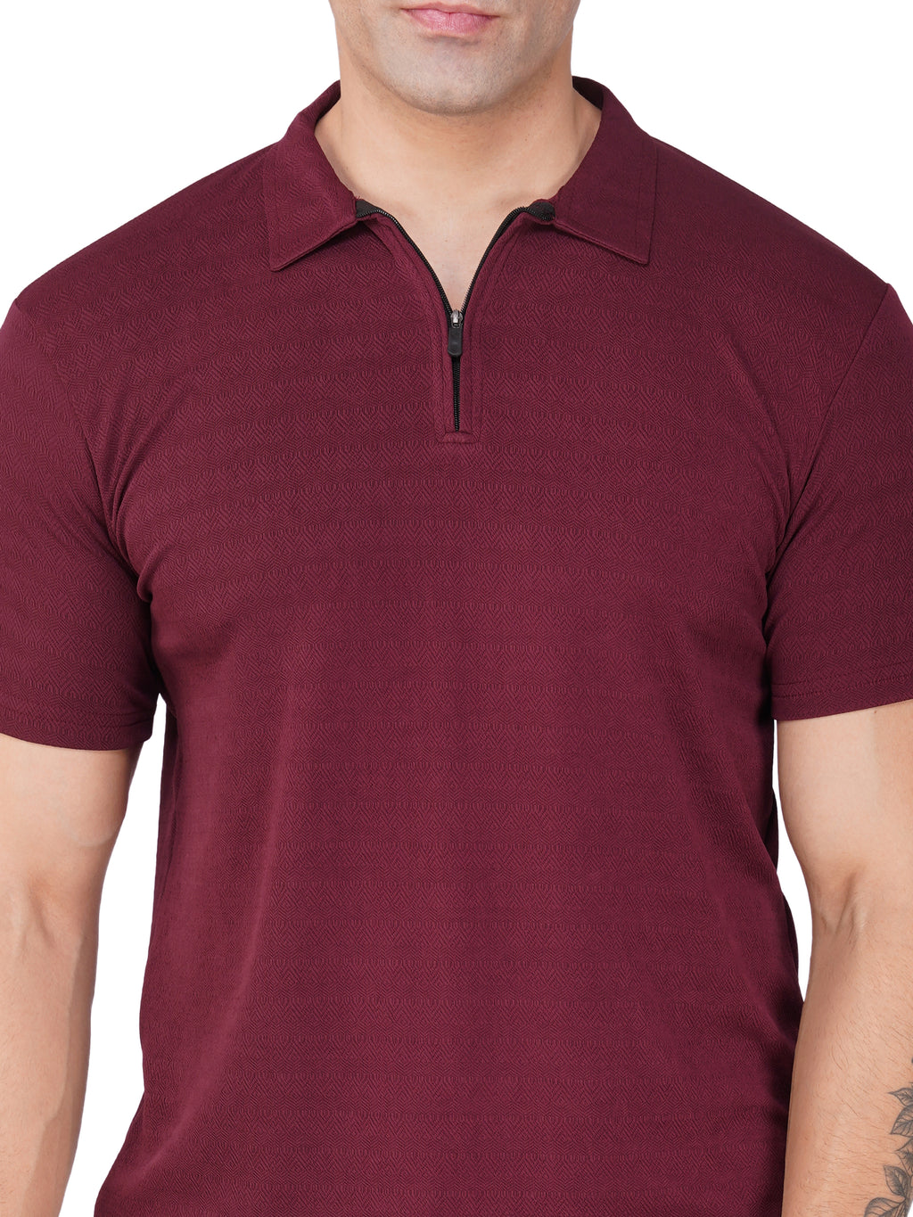 JacquardZip Polo Tee