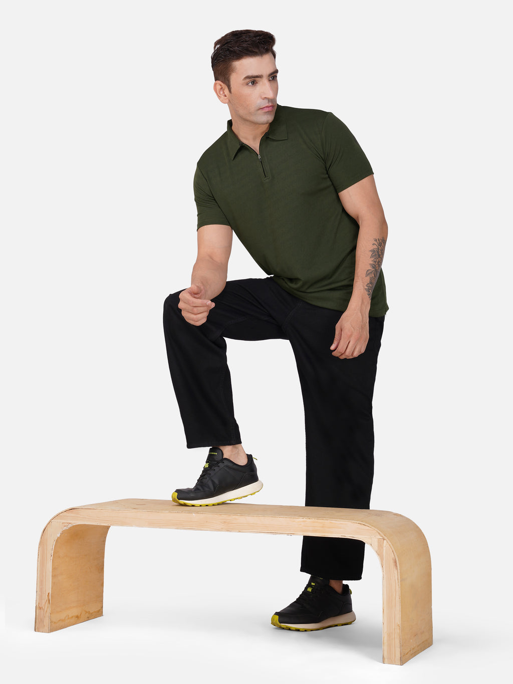 JacquardZip Polo Tee