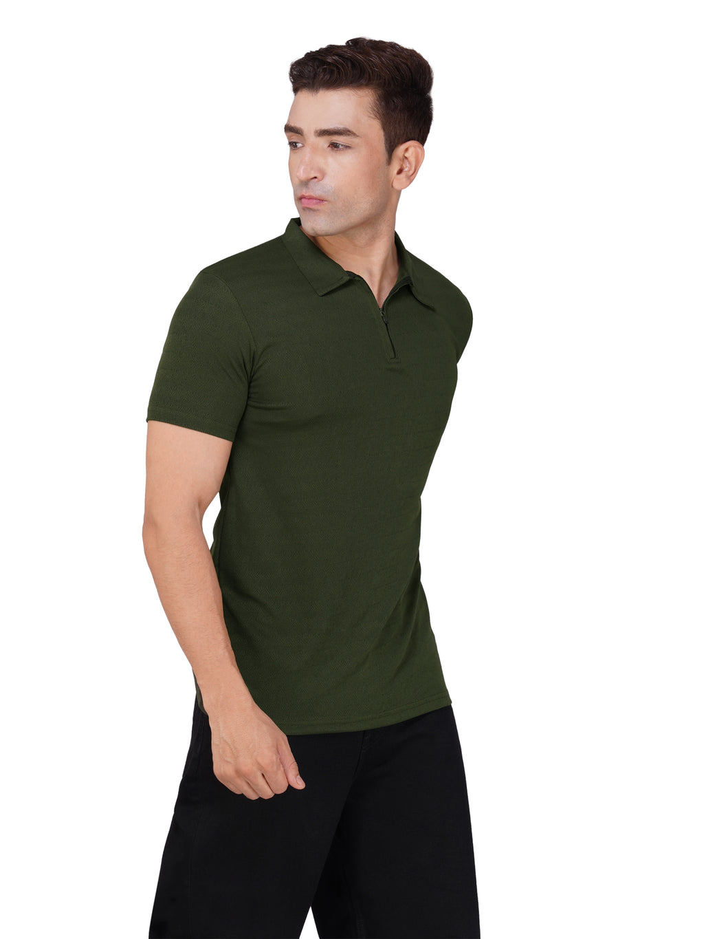 JacquardZip Polo Tee