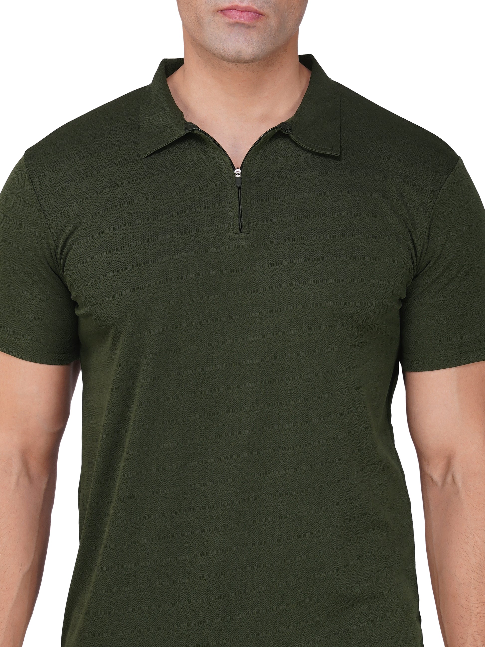 JacquardZip Polo Tee