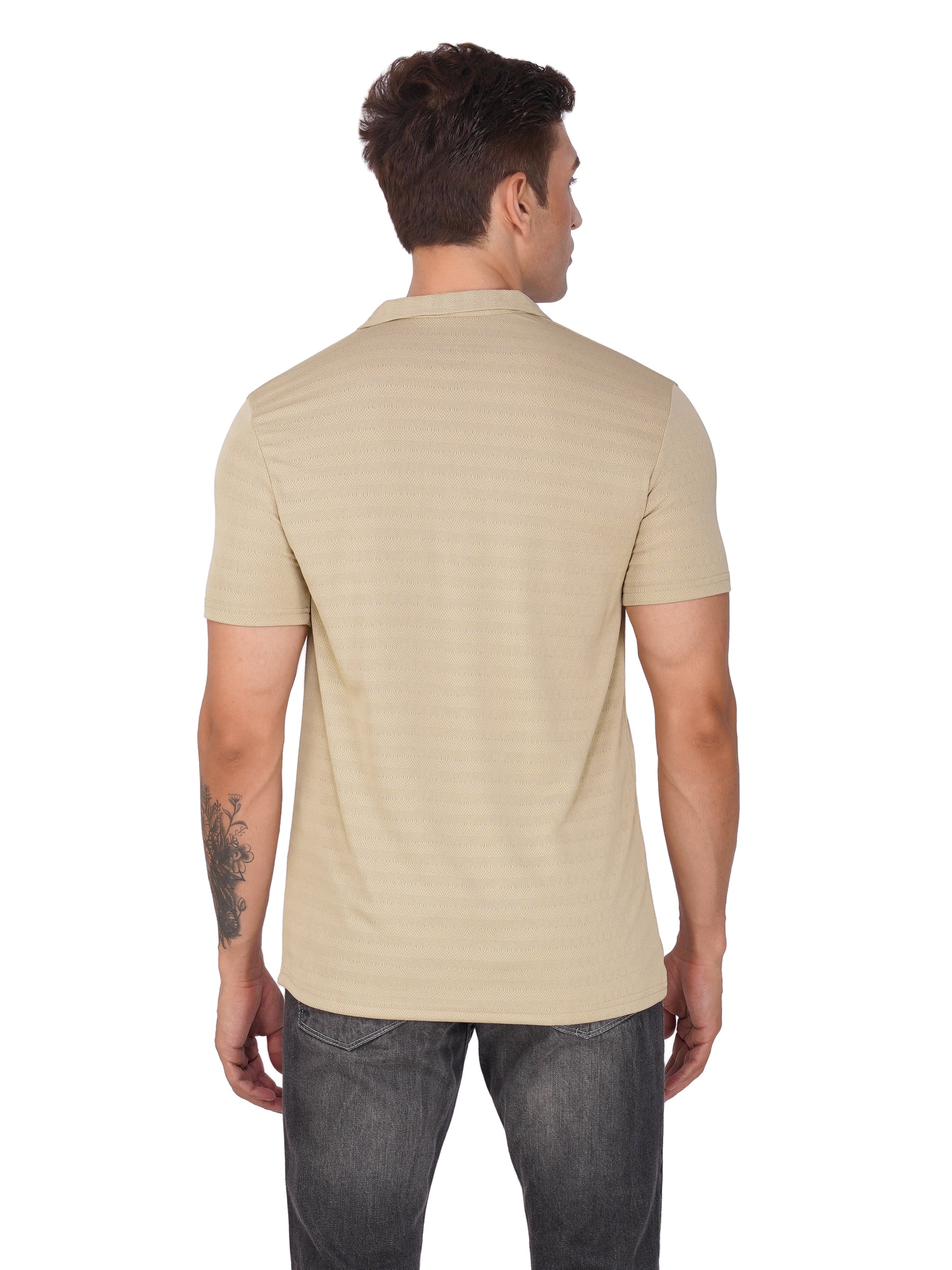 JacquardZip Polo Tee