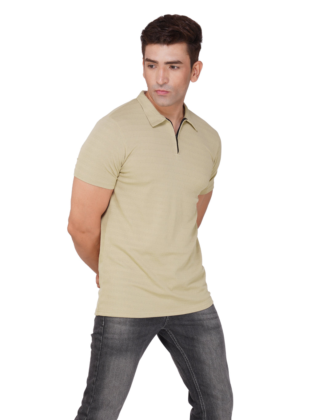 JacquardZip Polo Tee