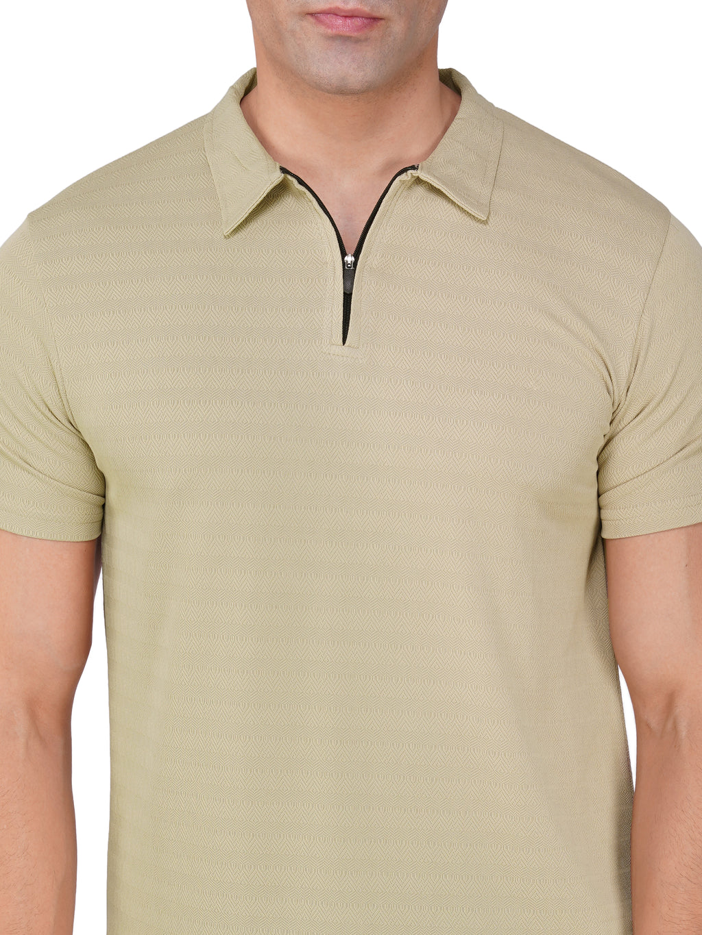 JacquardZip Polo Tee