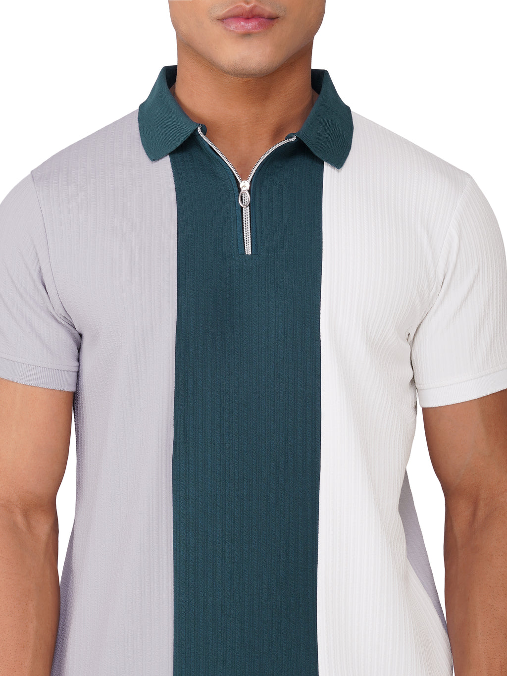 TriTone Zip Polo T-Shirt