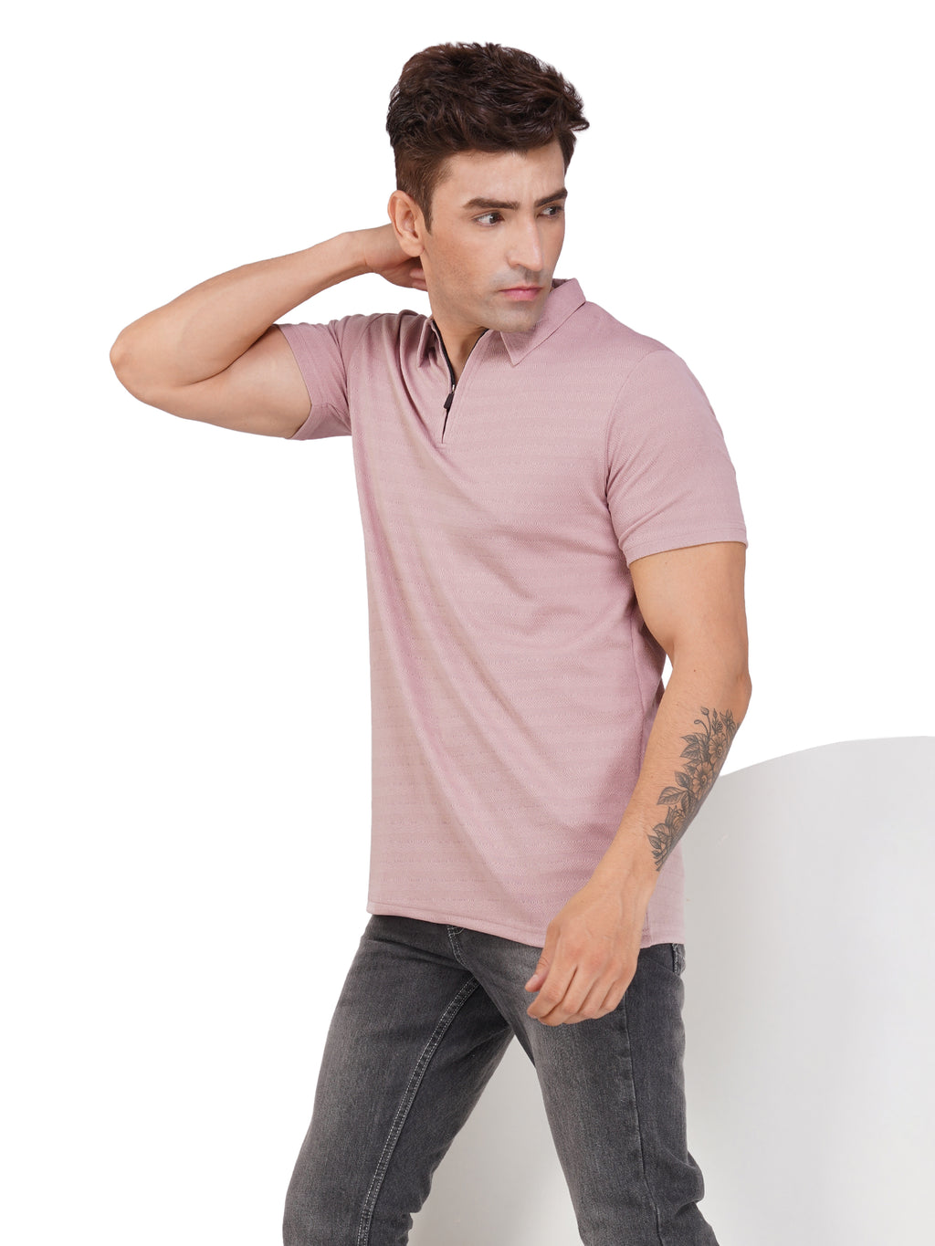 JacquardZip Polo Tee