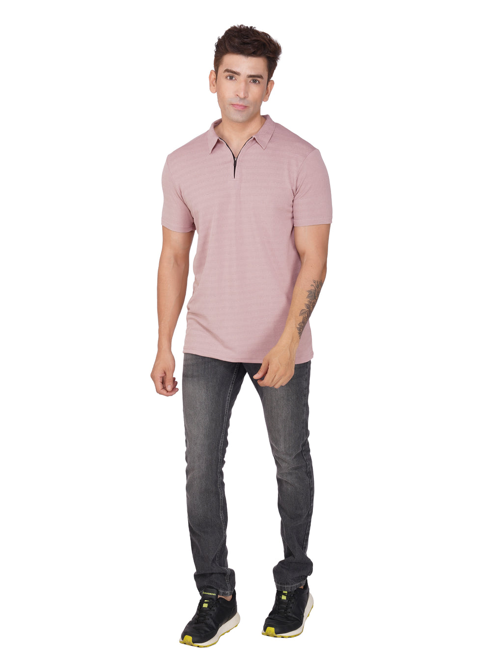 JacquardZip Polo Tee