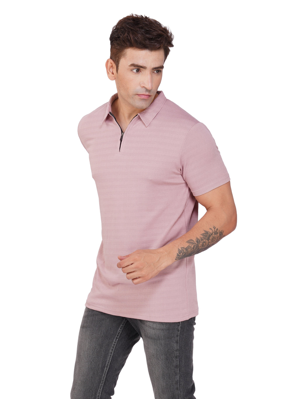 JacquardZip Polo Tee