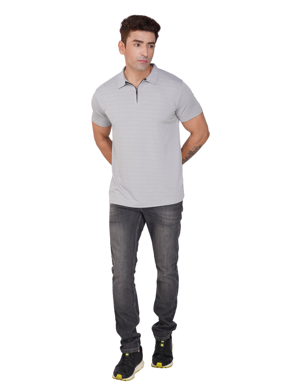 JacquardZip Polo Tee