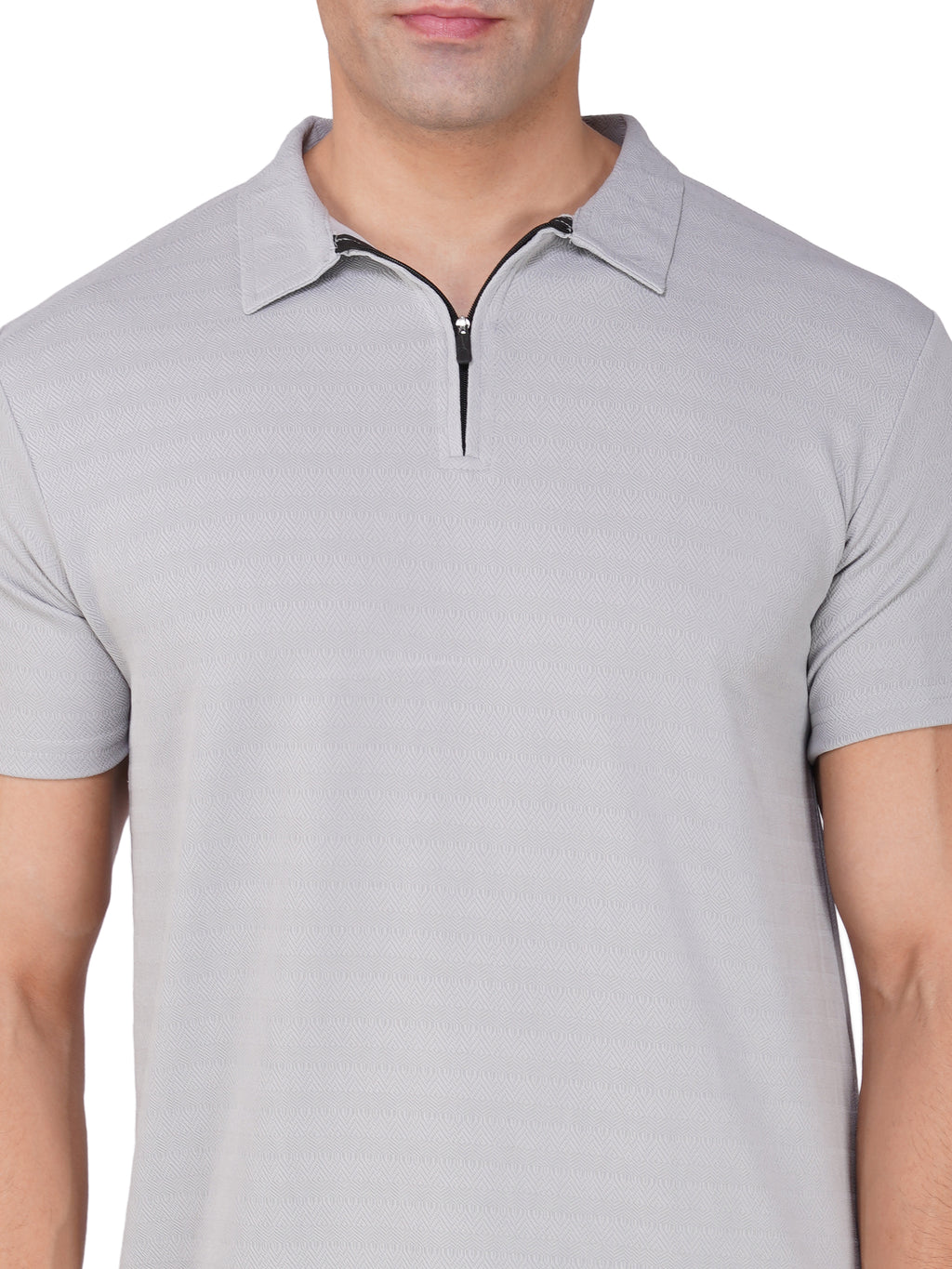 JacquardZip Polo Tee