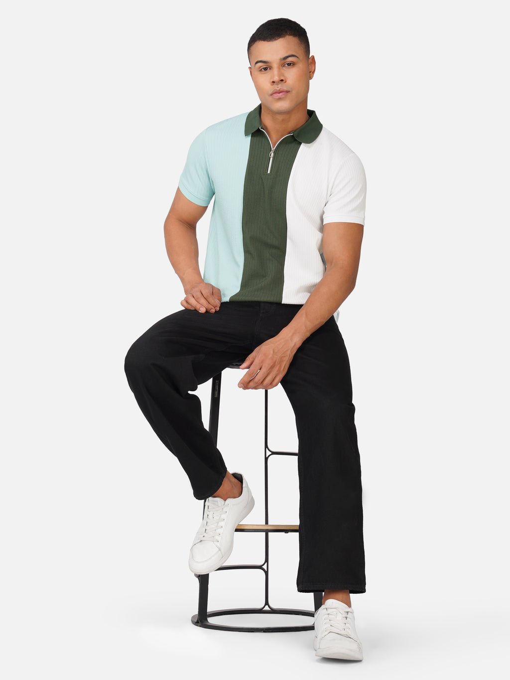 TriTone Zip Polo T-Shirt