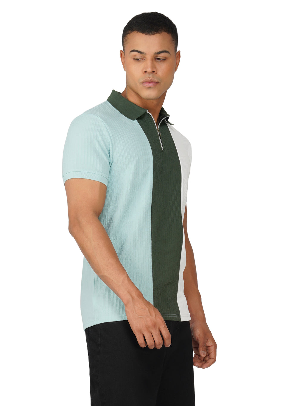 TriTone Zip Polo T-Shirt