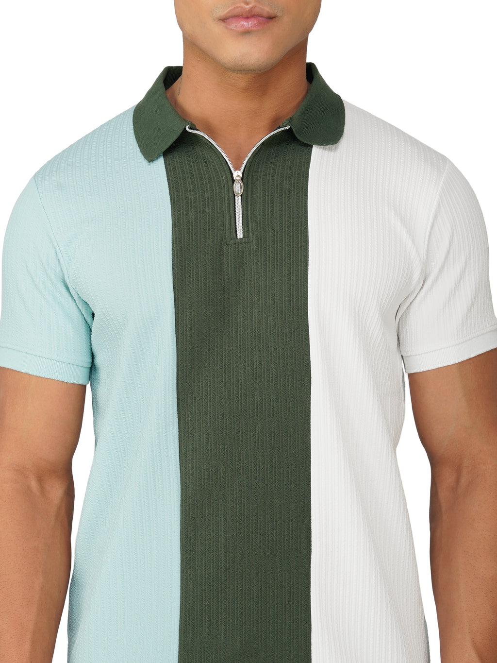 TriTone Zip Polo T-Shirt