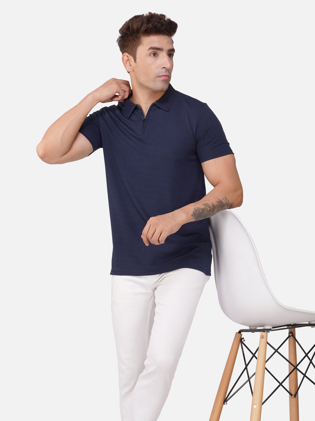 JacquardZip Polo Tee