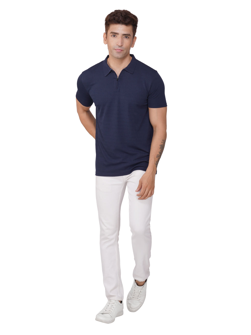 JacquardZip Polo Tee