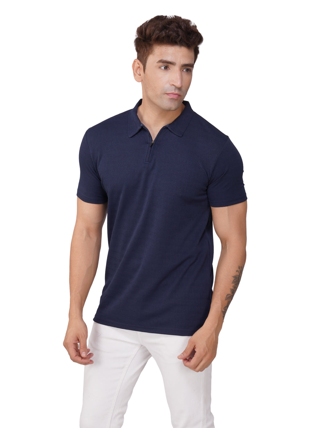 JacquardZip Polo Tee