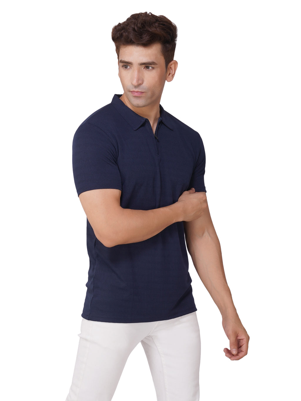 JacquardZip Polo Tee