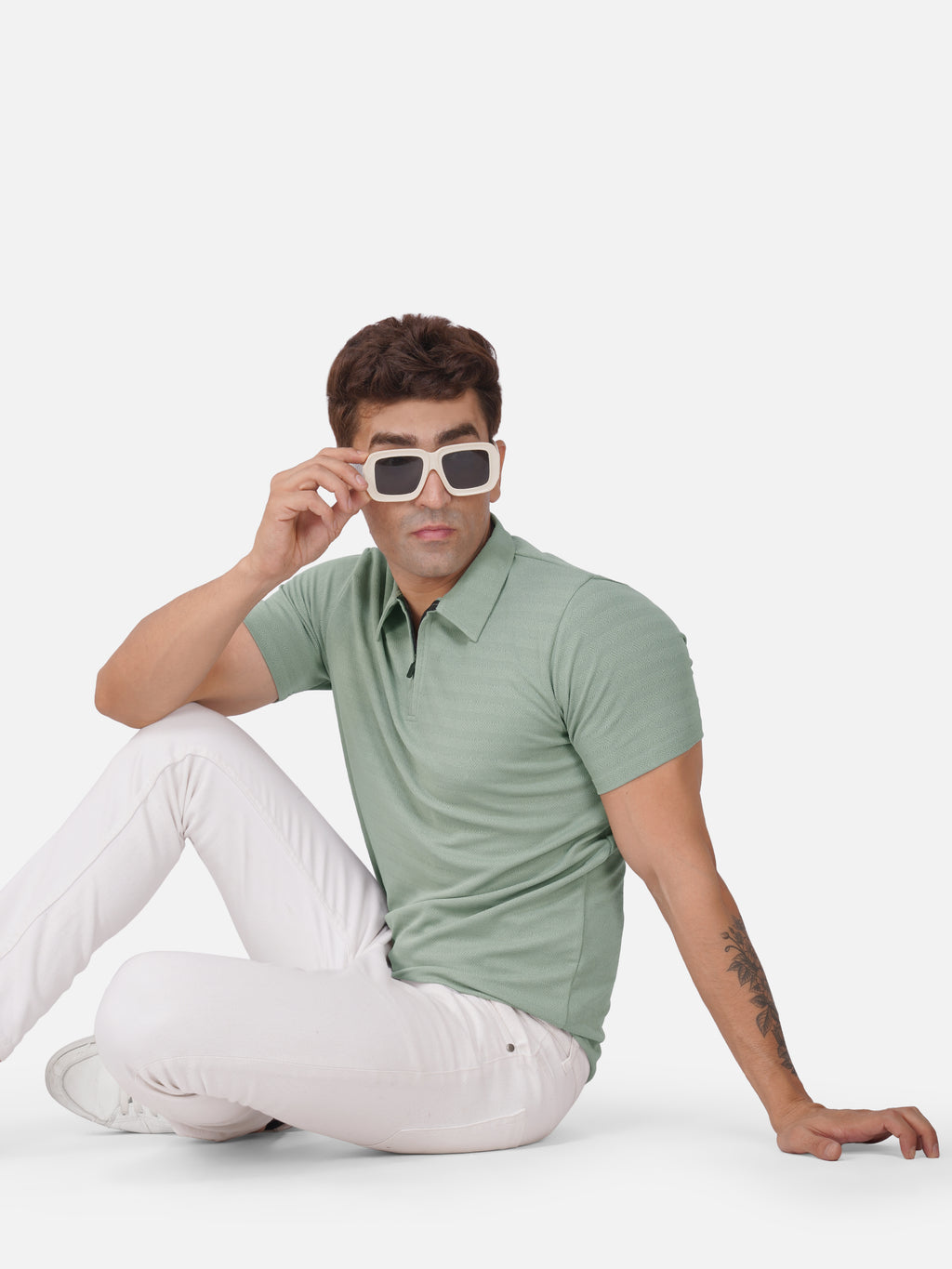 JacquardZip Polo Tee