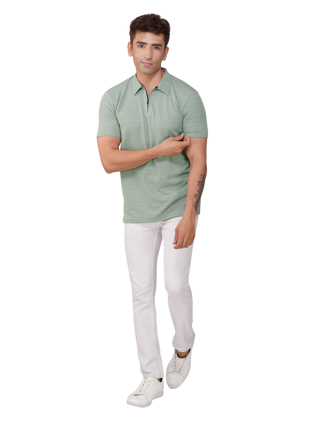 JacquardZip Polo Tee