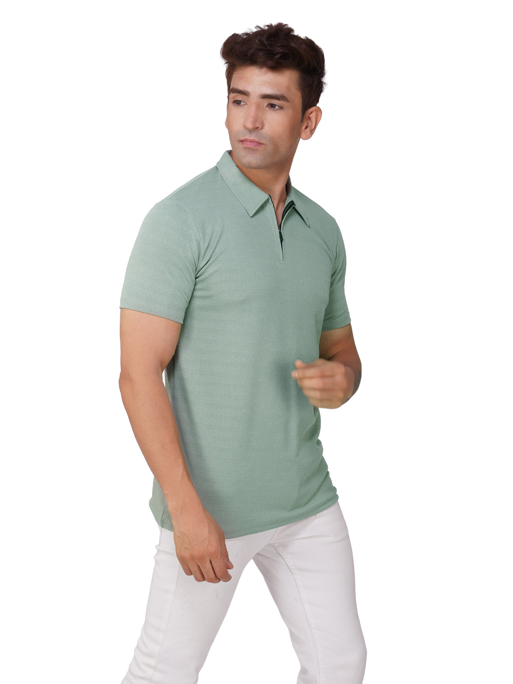 JacquardZip Polo Tee