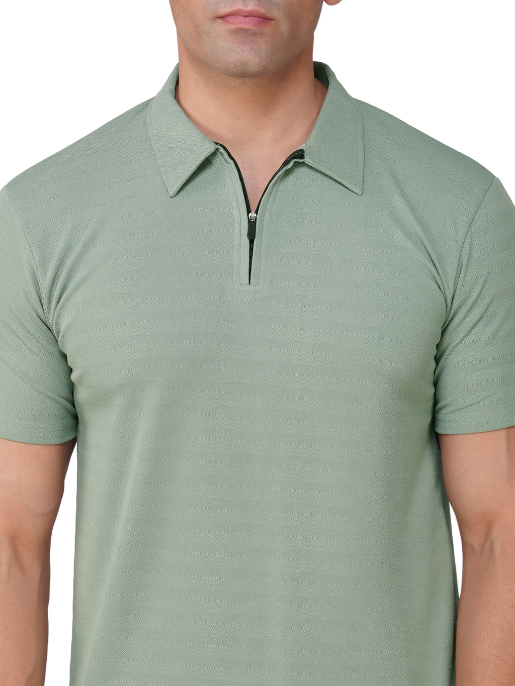 JacquardZip Polo Tee