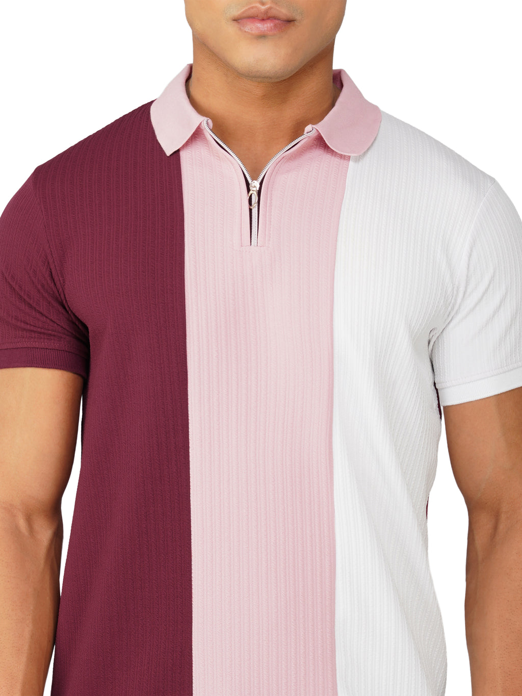 TriTone Zip Polo T-Shirt