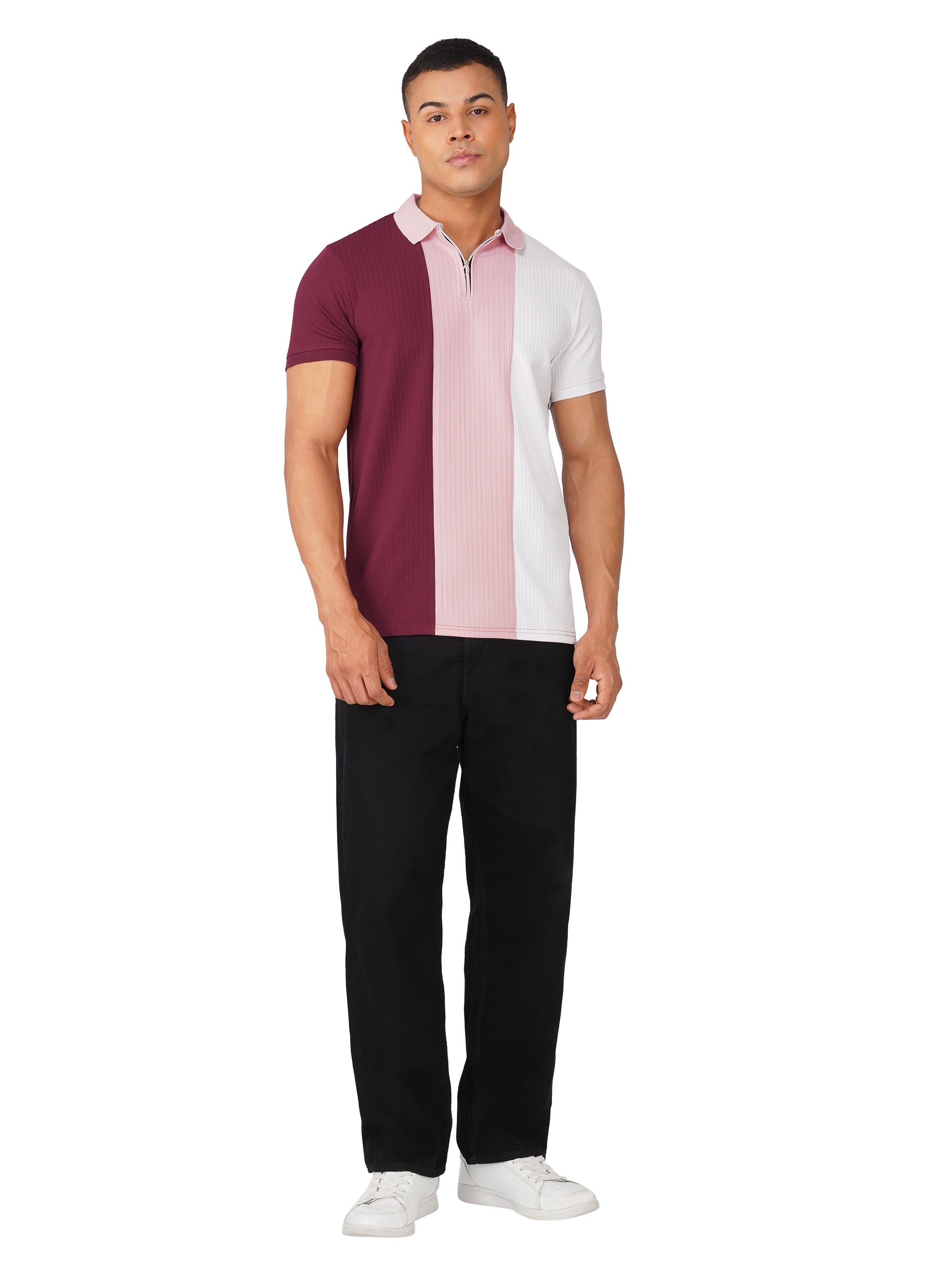 TriTone Zip Polo T-Shirt