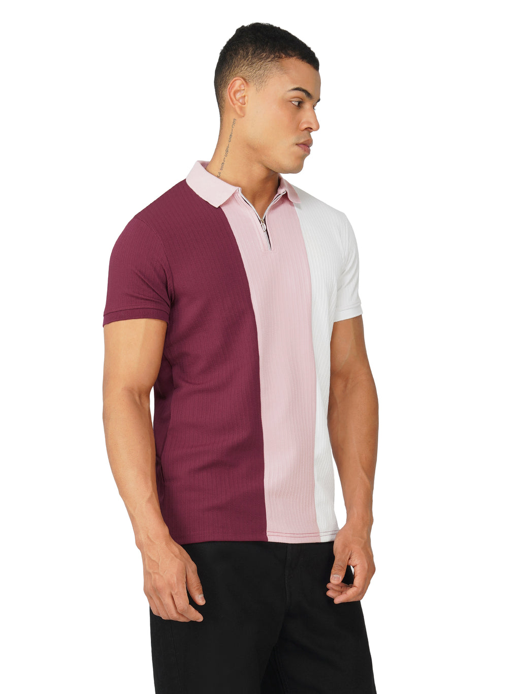 TriTone Zip Polo T-Shirt